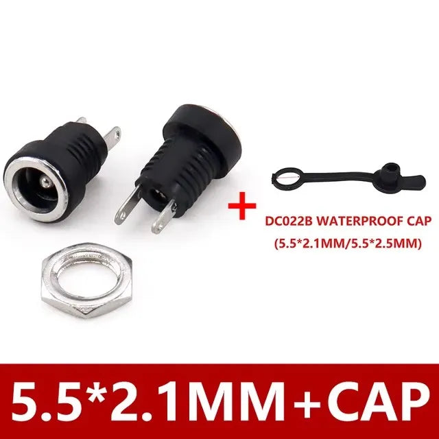 10/50PCS DC022B 5.5 X 2.1mm DC Power Jack Supply Socket 3.5X1.3 DC Female Panel Mount Connector Plug Adapter 5.5 2.5MM 2 Pin