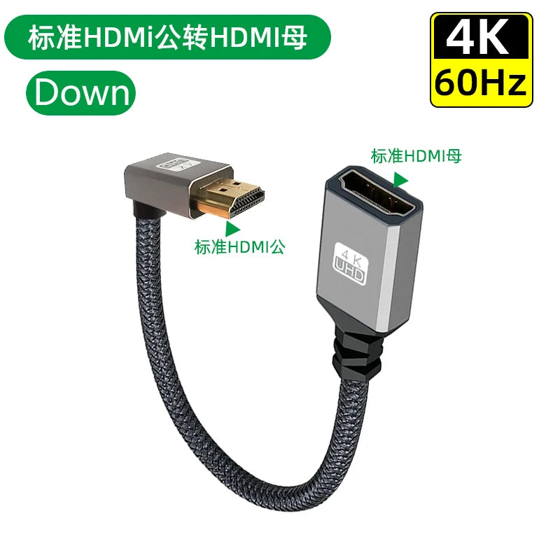 4K60Hz HDMI Male To Female Extension Cable Micro/Mini HDMI-Compatible adapter left/right/up/down Extender Wire Cord