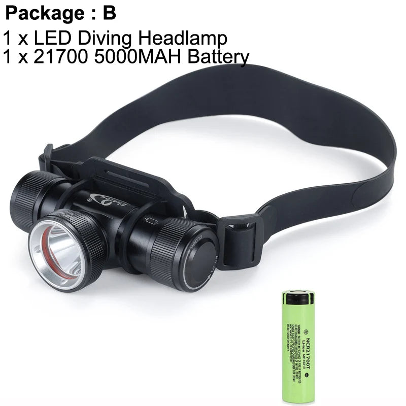 2026 New SFT40 LED Diving Headlamp 3000 Lumen Waterproof Underwater Swimming Headlight For Fishing Caving Lamp