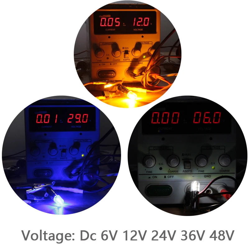 4pcs Lampen E10 Led Interior Bulb 6v 12v 24v 220v Mini Color