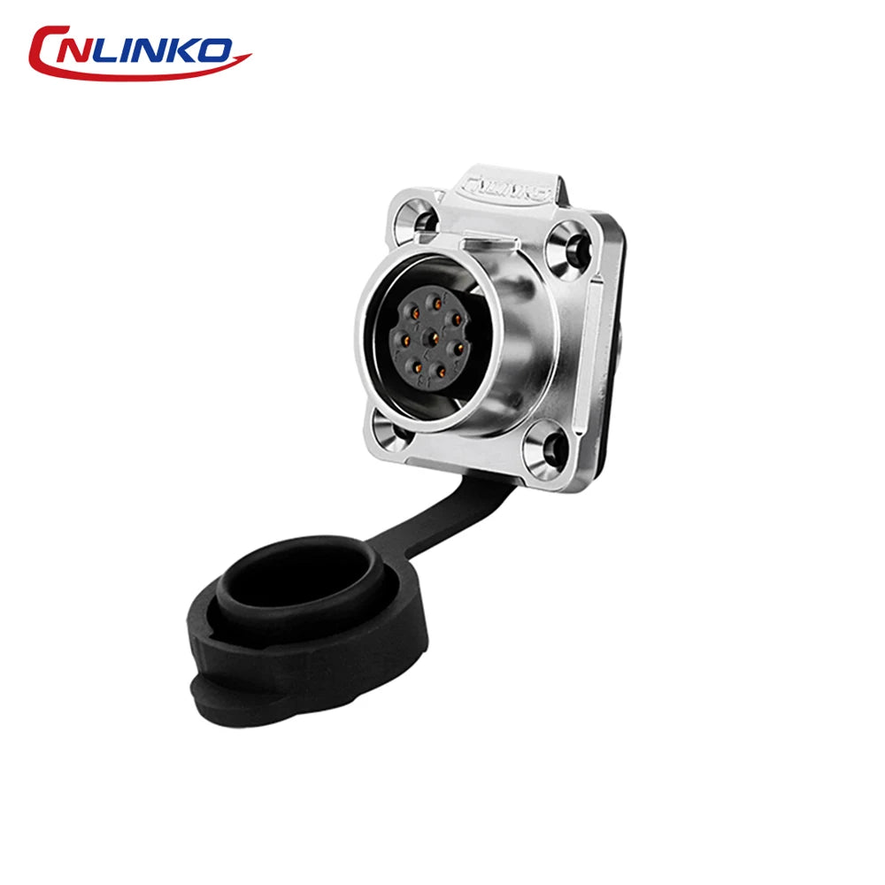 CNLINKO M16 Waterproof Electrical Connector 2/3/4/5/7/8/9 Pin Soldering Wire Aviation Connectors Panel Mounting Plastic+Metal