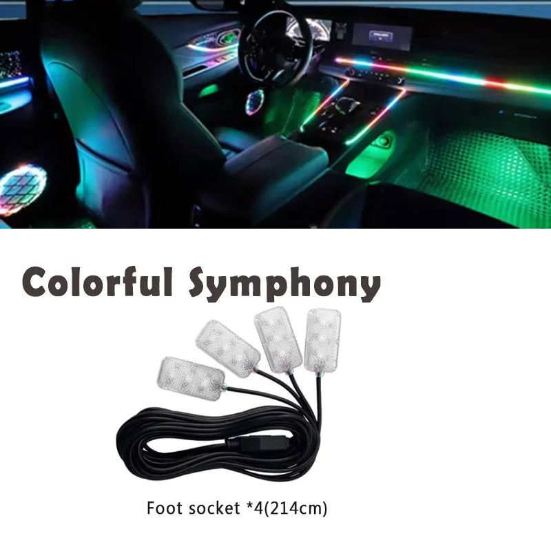18/22 in 1 Symphony RGB Atmosphere Lamp Parts 20/35/75/110CM Light Strip Speaker Storage Light Extend Line Main/ Sub Controller