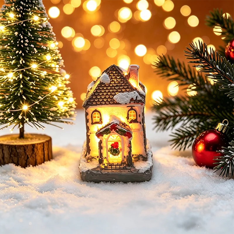 Christmas House Light Ornaments Xmas Gift New Year Navidad For Home Party Wedding Decorations Bedroom With Battery Night Light