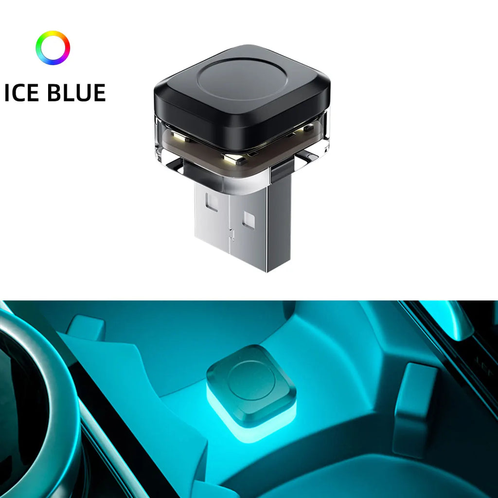 1pcs Mini USB LED Car Light Decoration Atmosphere Lights Universal Emergency Lighting Decorative Ambient Lamp for PC Flat Car