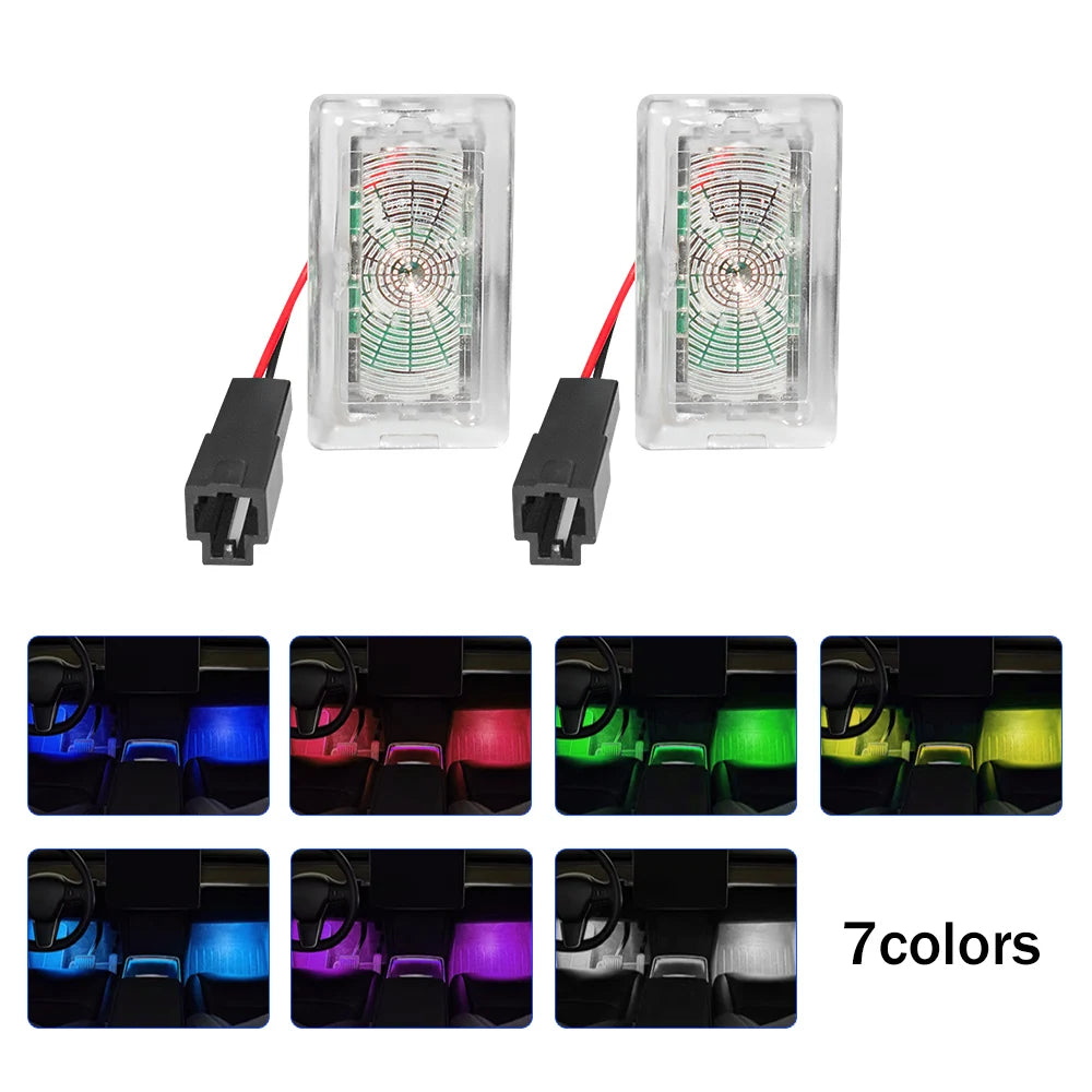 2PCS / 4PCS LED Footwell Light 18 Modes For Tesla Model 3 Model Y S X LED Car Atmosphere Lamp Footwell Lamp Interior Accessories