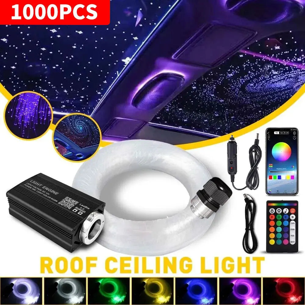 Car Starry Sky 1000pcs Bluetooth AppRGB Remote Control Starr