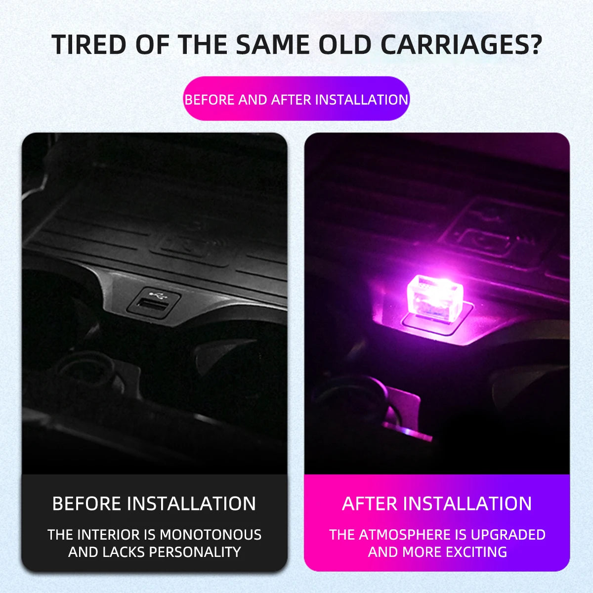 1pcs Mini USB LED Car Light Decoration Atmosphere Lights Uni