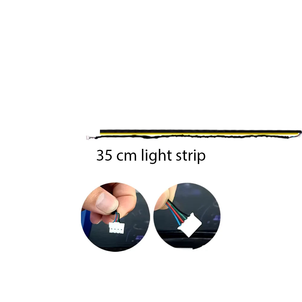 Dual Zone 18 in 1 RGB 64 Colors Acrylic Strip Car LED Ambient Light 35/75CM 110CM Parts Replacement Accessories (4 wires 4 pins)