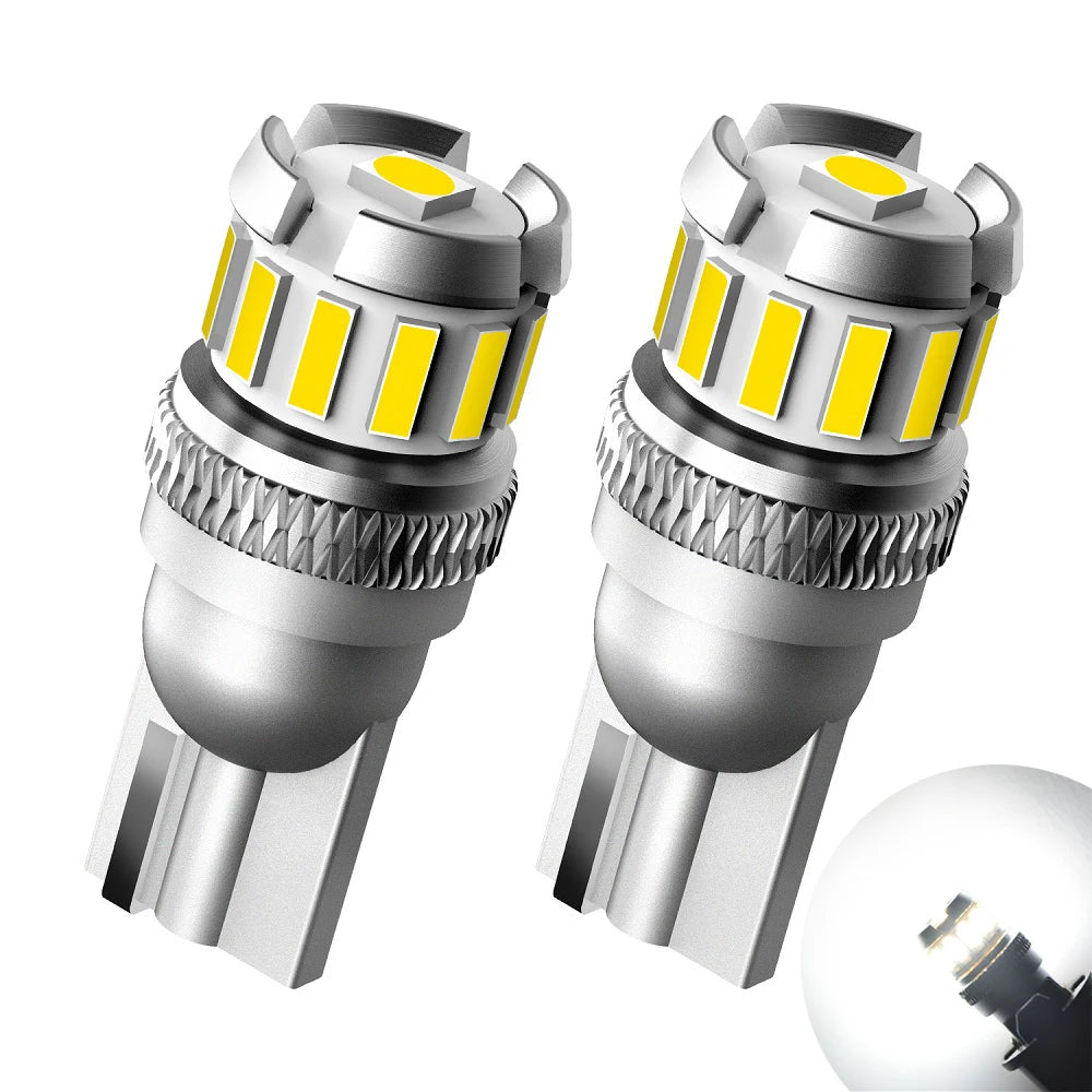 AUXITO 2Pcs Canbus T10 LED White W5W LED Bulb No Error Car Interior Trunk Lights Side Marker License Plate Lamp Red Yellow
