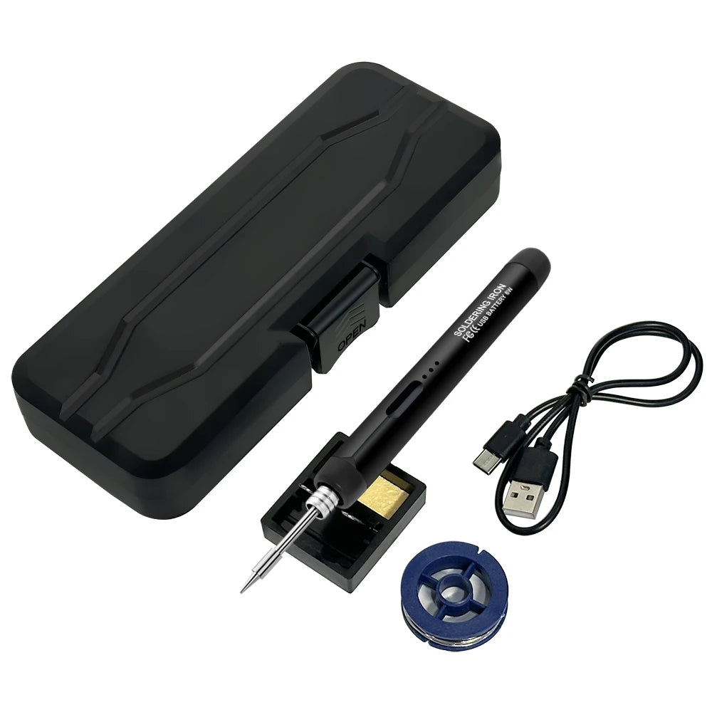 USB Soldering Iron Mini Small Soldering Iron Set Portable Household Type-C Interface 800mAh Battery Adjustable Temperature