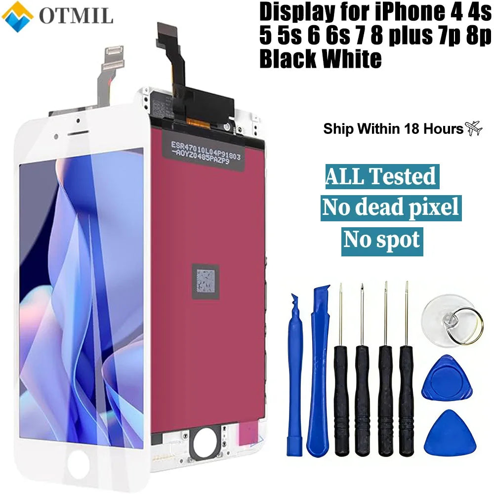 Lcd Display For Iphone 4 4S 5 5S 6 6S 7 8 Plus 7P 8P Black W