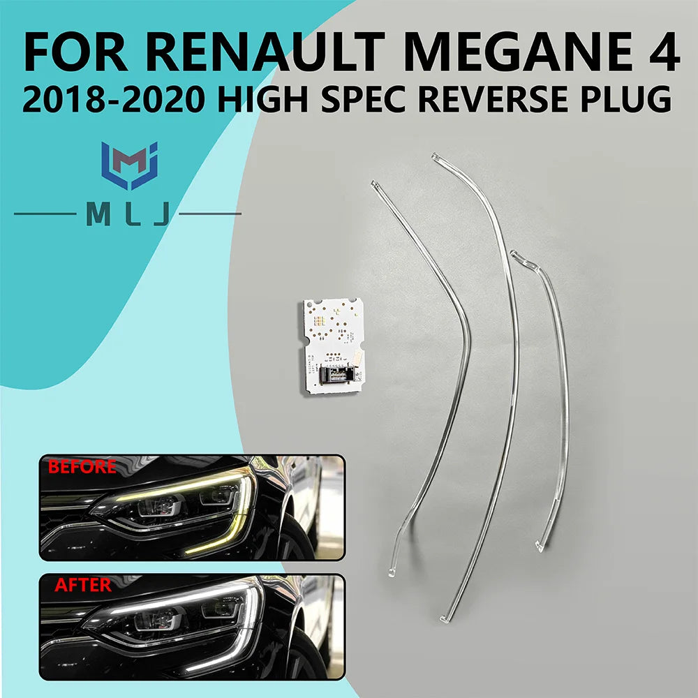 Angel Eye DRL Light Guide Strip Tube Board Chips Opposite Plug For Renault Megane IV High Spec 2018-2020 for