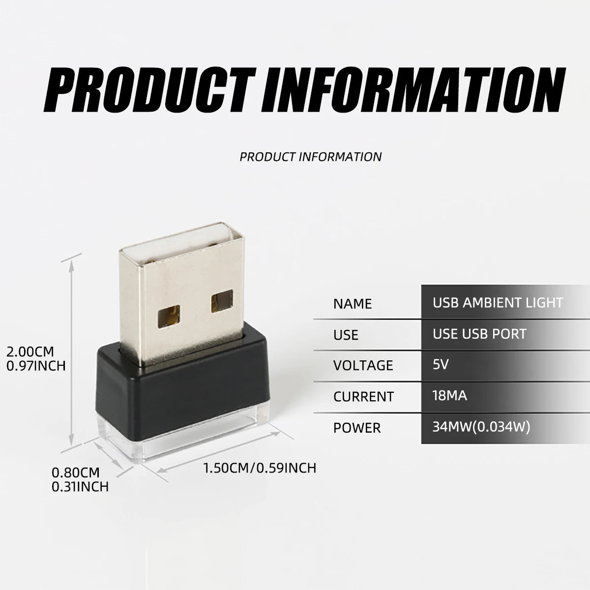 Car USB LED Atmosphere Light Mini Romantic LED Lamp Car Inte