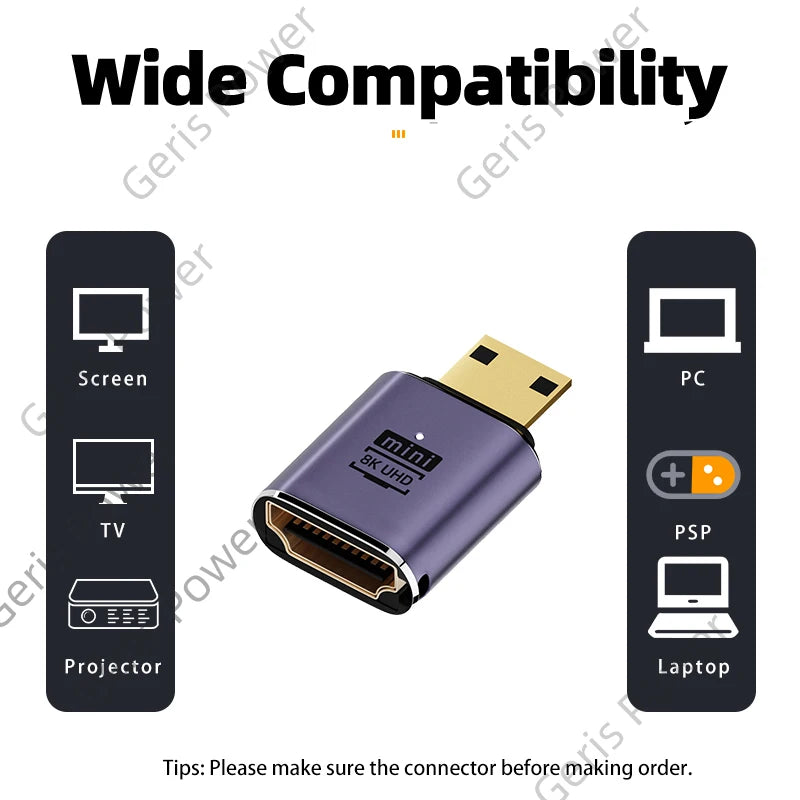 HDMI-Compatible Adapter 90 270 Degree Right Angle Male to Fe
