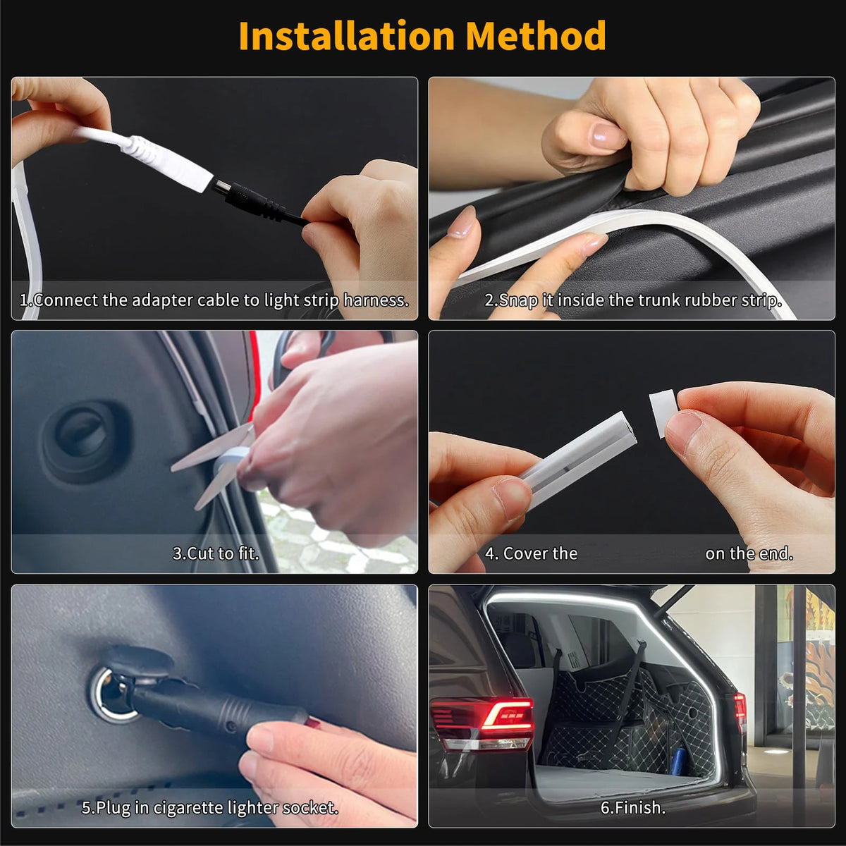 5m Universal Flexible LED Trunk Strip Interior Ambient Light