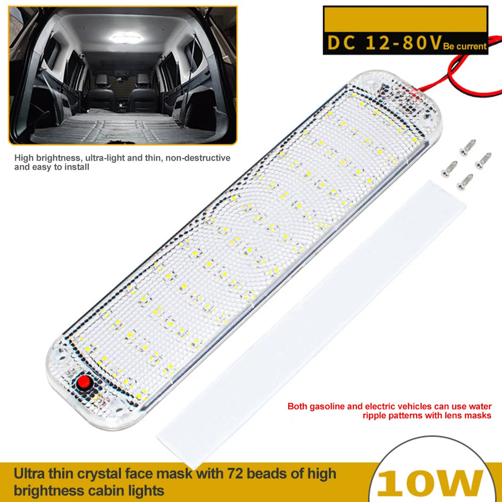 NEW 48/72LED 12V-80V LED Car Vehicle Interior Dome Roof Ceil