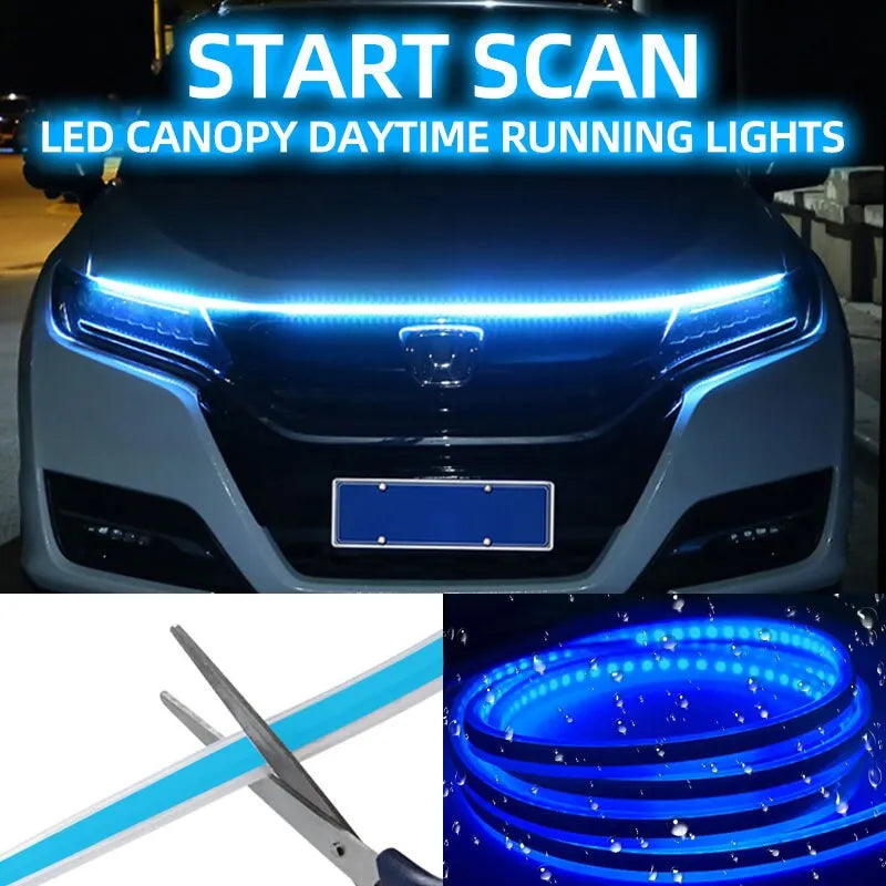 150CM 180CM Scan Starting LED Car Hood Light Daytime Running