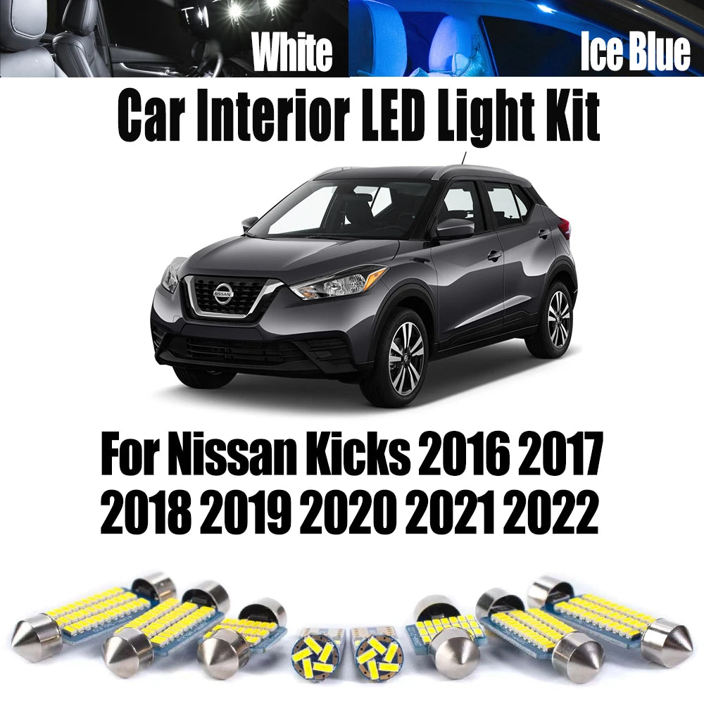 11-Piece LED Interior Light Kit for Nissan - Canbus Error-Free Interior Bulbs