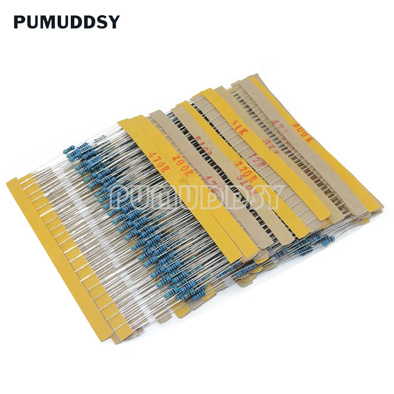 600pcs/set 30 Kinds 1/4W Resistance 1% Metal Film Resistor P