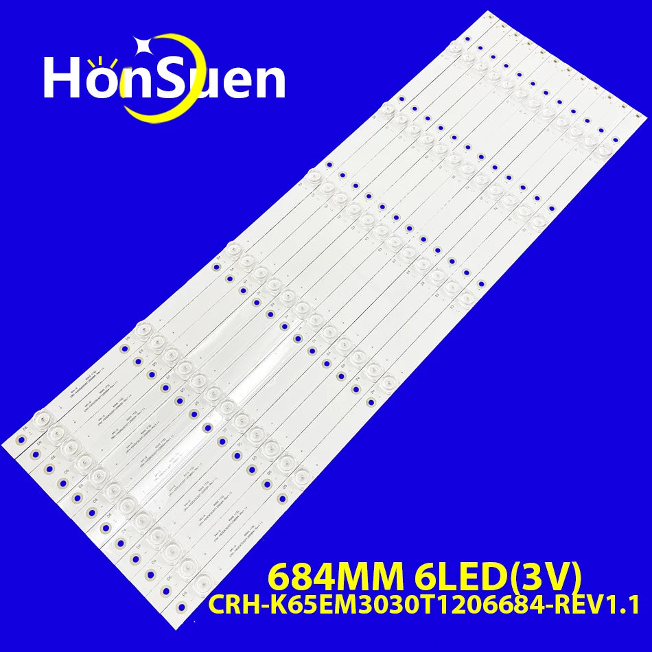 LED Backlight Strip for 12pcs/Kit LED Strips for Haier 65 TV 65UFC2500 CRH K65EM3030T1206684 REV1.1 I