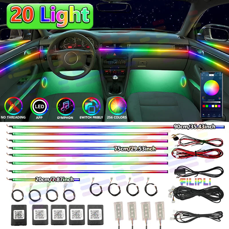 18/20/22 in1 Premium Automotive LED Interior Ambient Light 6