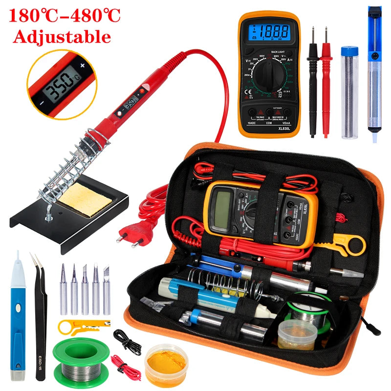 Temperature Electric Soldering Iron Kit 110V 220V 80W LCD So