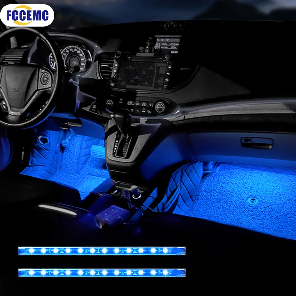 Car Interior Decorative Lamp With USB LED Strips Dash Floor 
