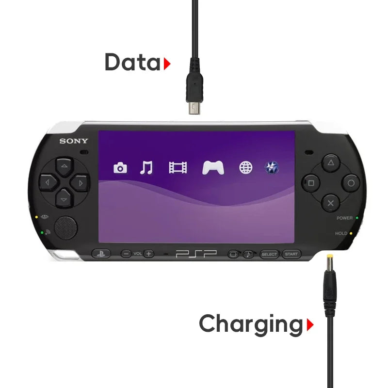 DATA FROG 2 in 1 USB Charger For PSP 1000 2000 3000 Game Con