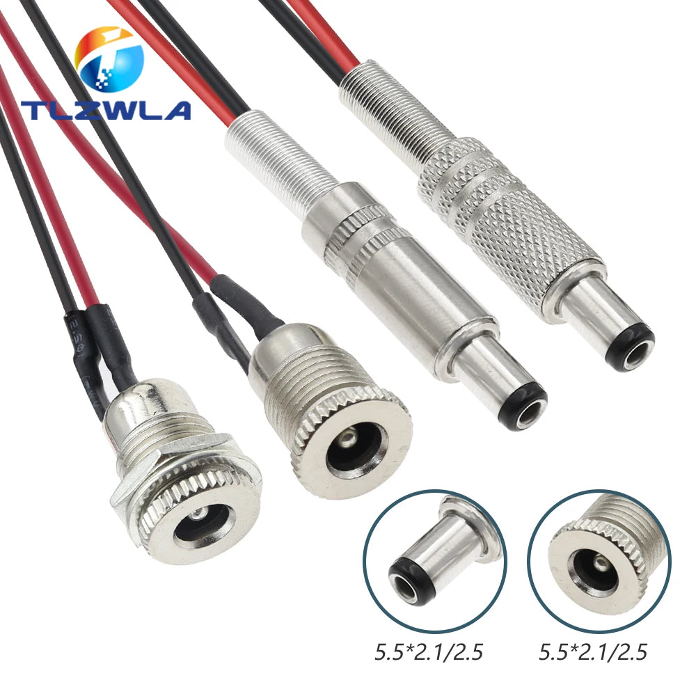 1PCS DC099 5.5 x 2.1mm 5.5 x 2.5mm DC Power Socket Threaded 