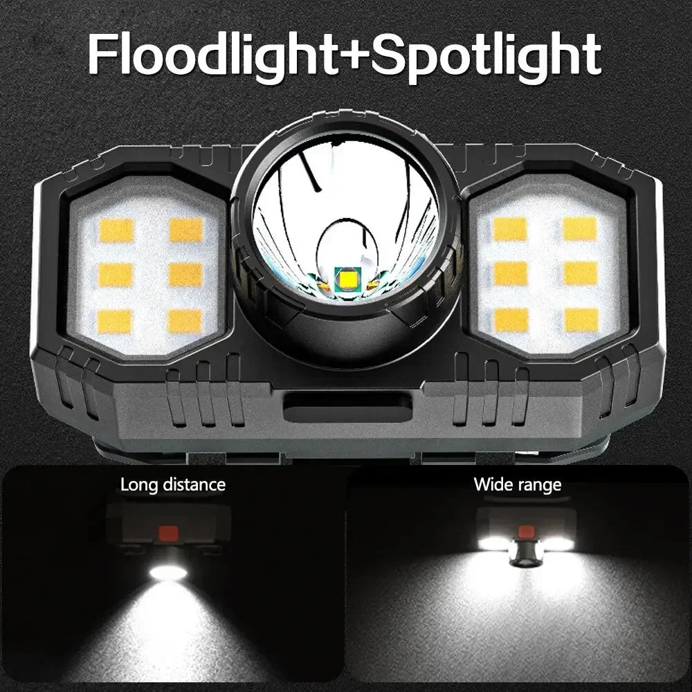 New LED Headlight COB Mini Portable USB Rechargeable Waterpr