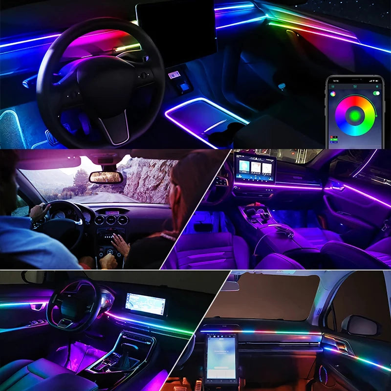 Universal HC22 Neon Car Ambient Lights RGB 64 Color Universa