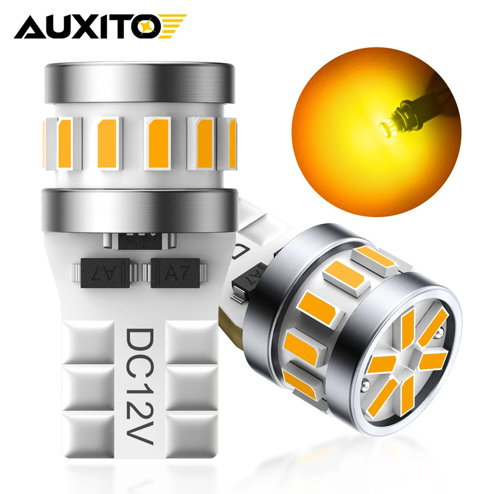 AUXITO 2Pcs Car Light T10 Led Yellow Position Side Marker Pa