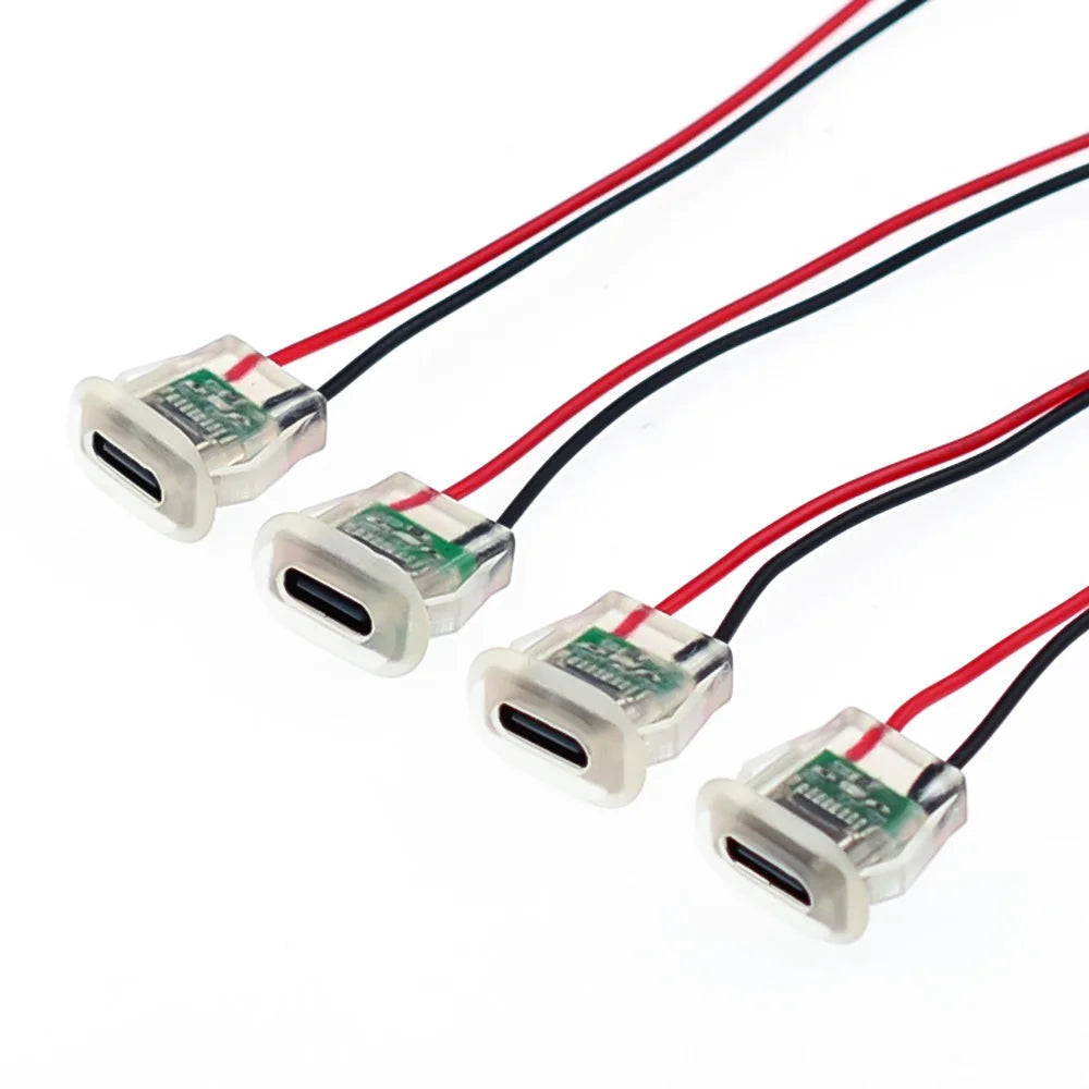 2pin USB Type C 5A Input Type Charging Socket With LED Light