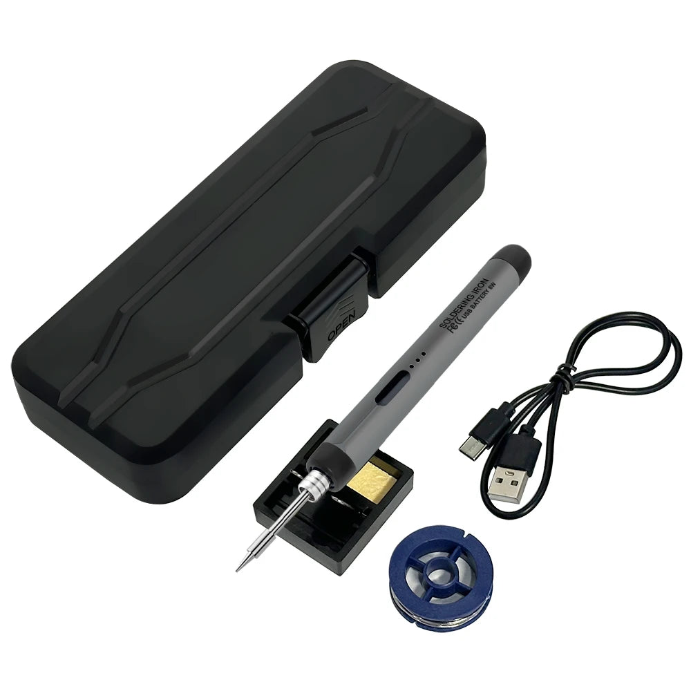 USB Soldering Iron Mini Small Soldering Iron Set Portable Household Type-C Interface 800mAh Battery Adjustable Temperature