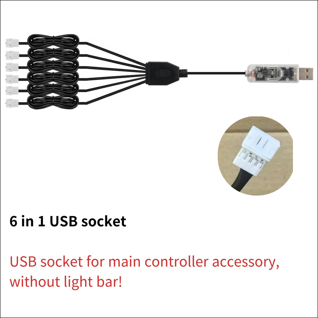 6 in 1 140 1 110 5 Car LED Atmosphere Acrylic Light Strip RGB Symphony Auto Interior Strip Lights Decorative Lamp USB Plug