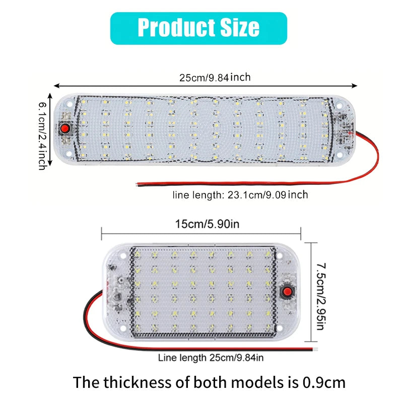 1pc 12V-80V Car Interior Led Light Bar White Light Tube With