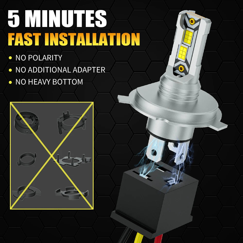 AILEO 2PCS 85W 18000Lm H4 Led Lights High Power For Car Head