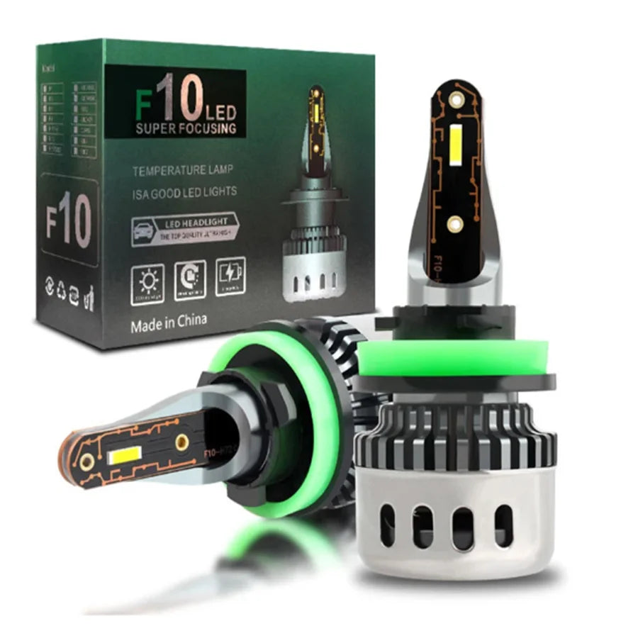 TCYATO 2PCS F10 H7 Led Headlight 6000K H1 H8 H4 Led Bulb Fog Light 9012 Hir2 9005 HB3 9006 HB4 Auto Lamp 16000LM 70W Turbo Mini