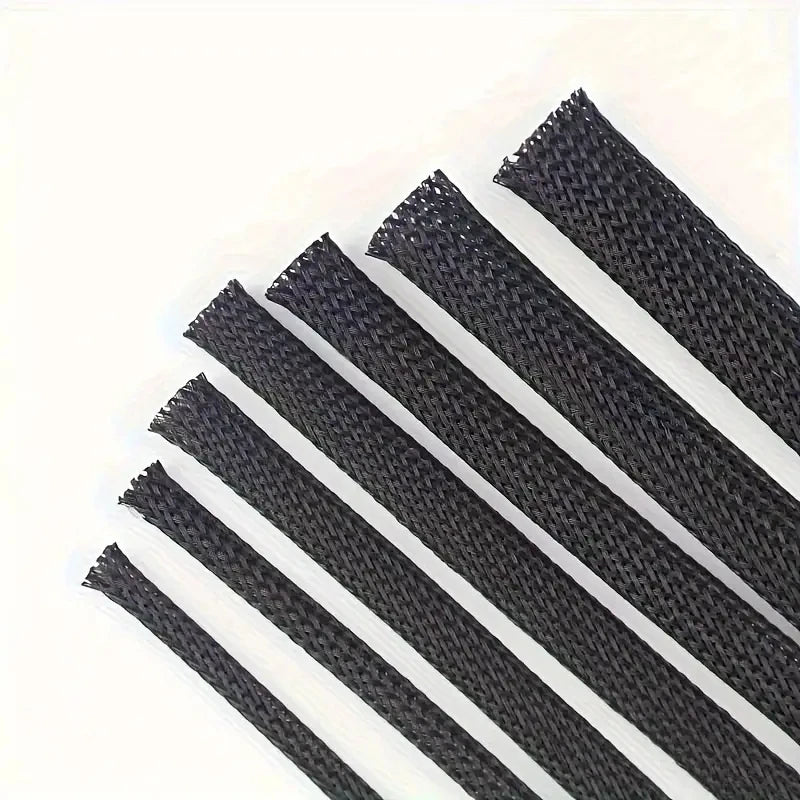 10m /32.8 ft Pet Expandable Braided Mesh Sleeve Black Flexib