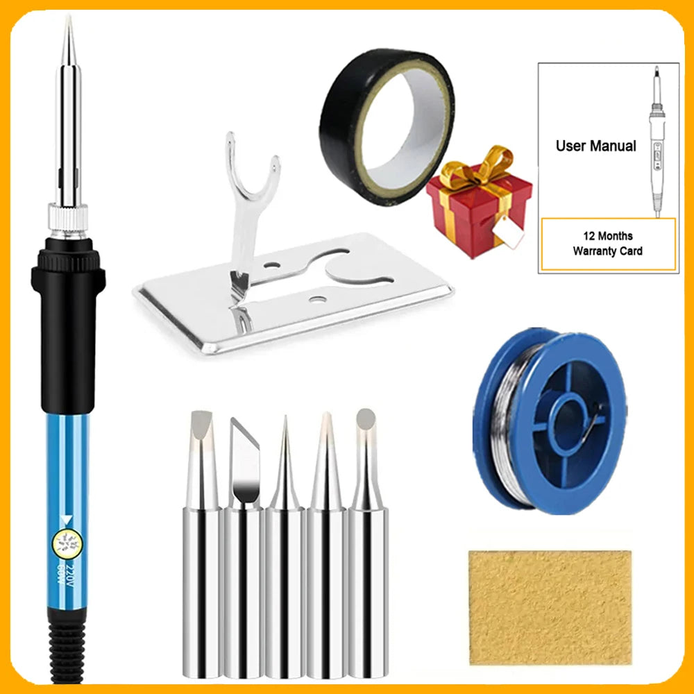 2026 Electric Soldering Iron Kits (SKU 10-IN-1)(16-IN-1)(20-IN-1) 60W Adjustable Temperature Replaceable Soldering Iron Welding