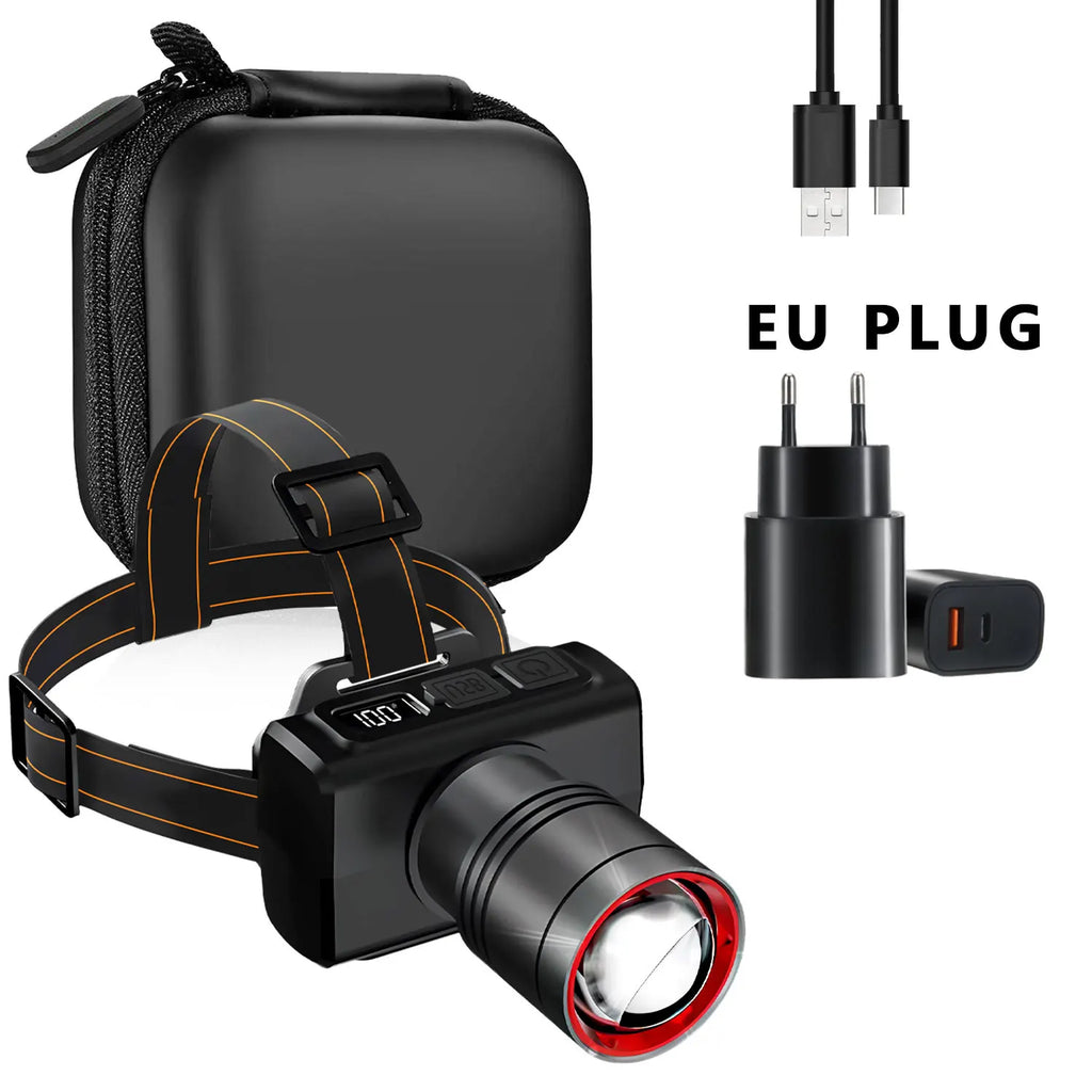 USB Rechargeable Headlamp Super Bright Head Light Motion Sensor Front Led Head Flashlight Waterproof Outdoor Camping Flashing
