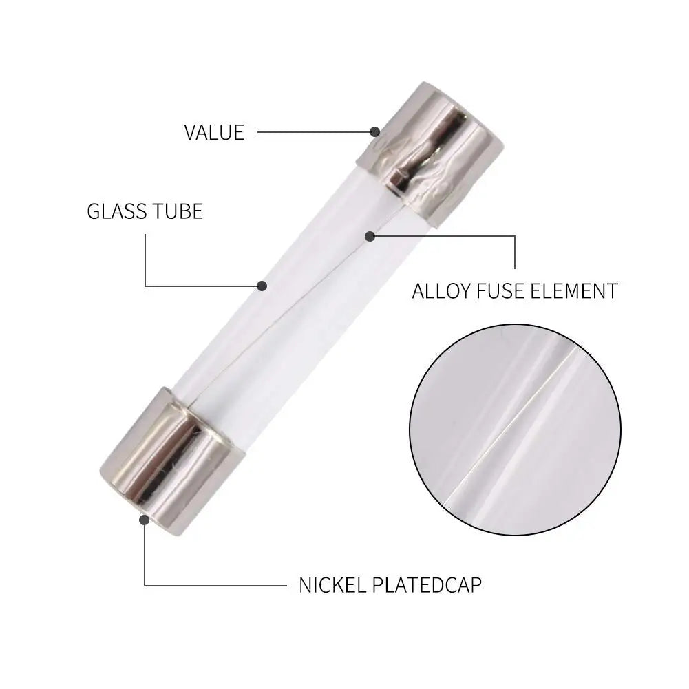 100/72pcs 5 20 6 30 Fast Melting Glass Tube Fuse Car Glass T