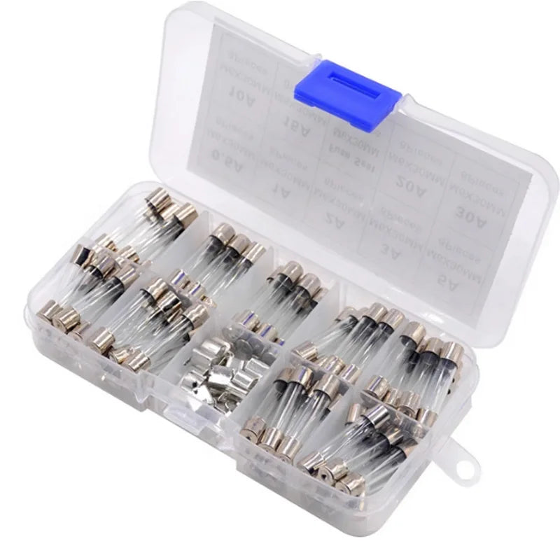 100/72pcs Car Fast-blow Glass Fuses Car Glass Tube Fuses 0.2