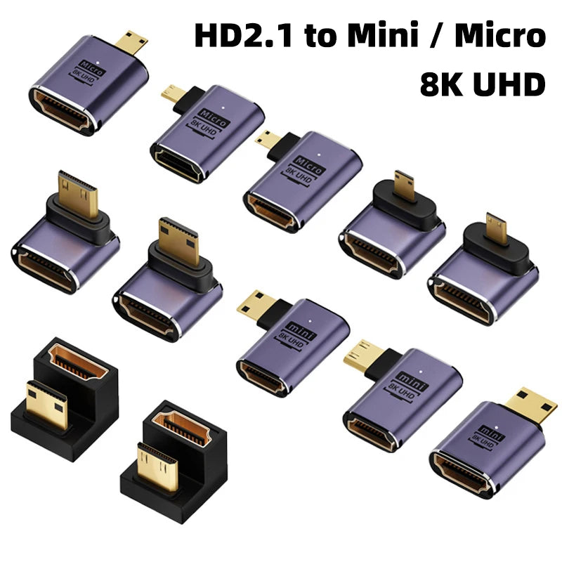 HDMI-Compatible Adapter 90 270 Degree Right Angle Male to Fe