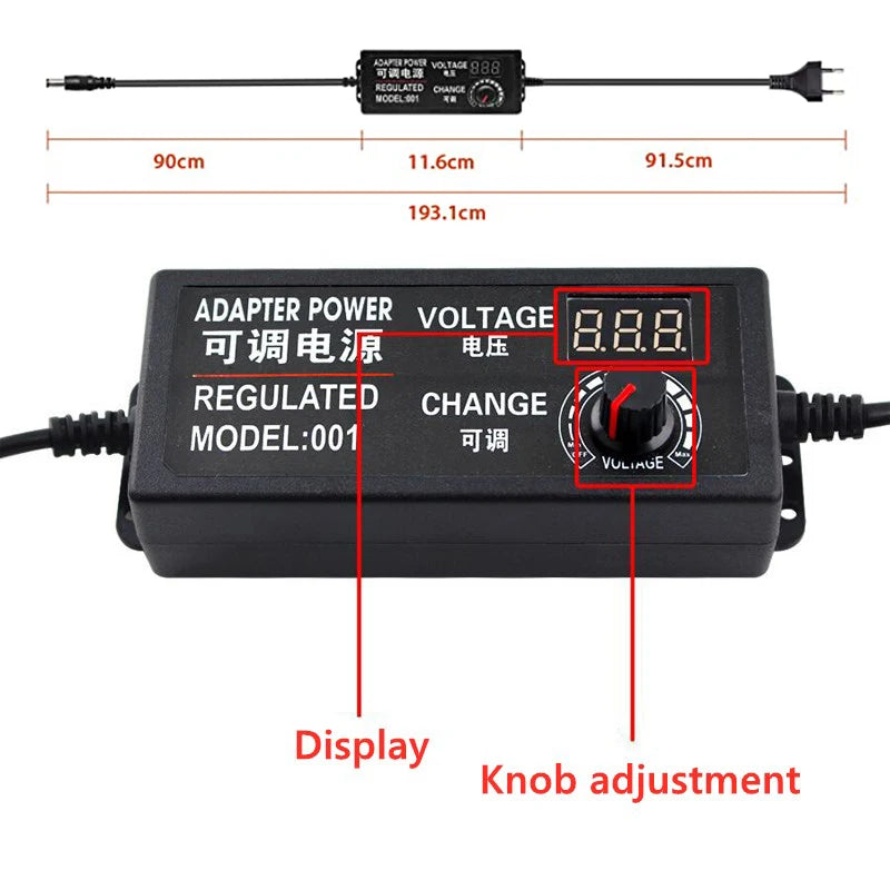 3V 9V 12V 24V 36V Adjustable AC DC Power Supply Adapter 12 V