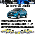 Indoor LED Car Light Kit For Nissan Micra K11 K12 K13 K14 Altima L31 L32 L33 L34 Note E11 E12 E13 Versa