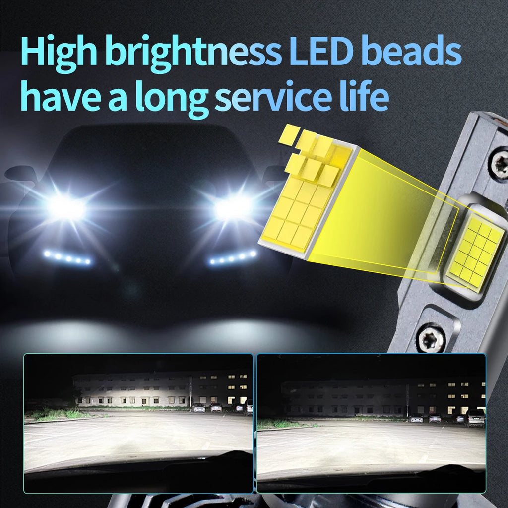 2PCS LED Headlight Bulbs D1S D2S D3S D4S D8S 6000K Plug and 