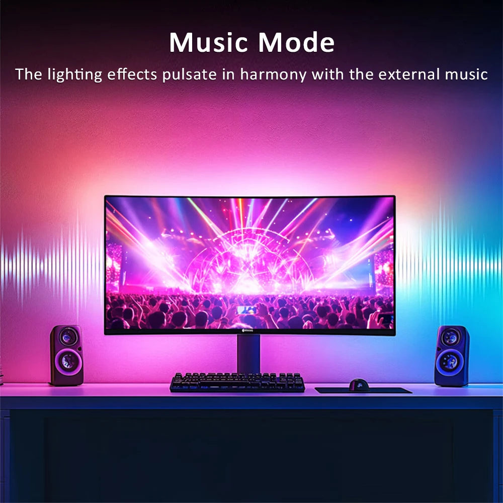 24-34 Inch USB PC LED Strip Lights Computer Sync Light Strip