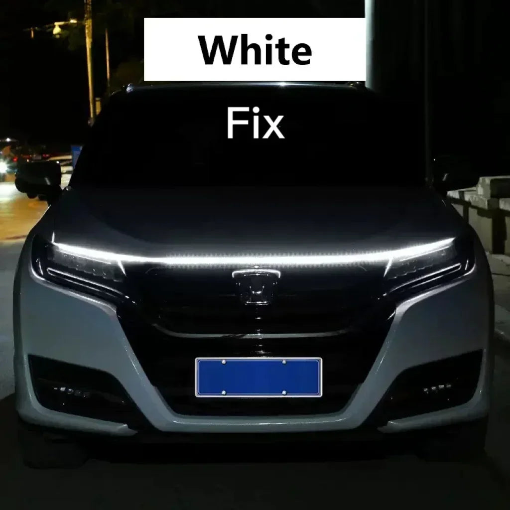 120cm 150cm 180cm Car Hood Light Strip Daytime Running Flexible LED Auto Decorative Atmosphere Ambient Lamps DRL 12V