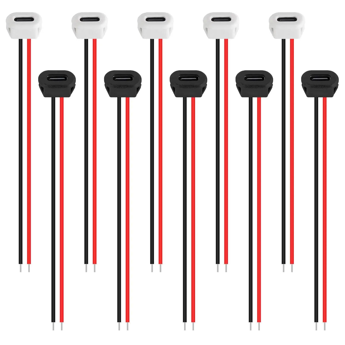 5/10PCS Type-C Female Chassis Waterproof 2P Solder Wire Type